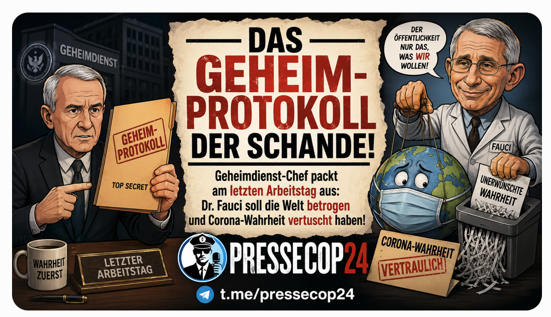 DAS GEHEIM-PROTOKOLL DER SCHANDE! Geheimdienst-Chef packt am letzten Arbeitstag aus: Dr. Fauci soll die Welt betrogen und Corona-Wahrheit vertuscht haben!