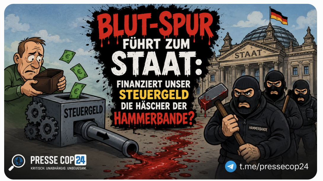 BLUT-SPUR FÜHRT ZUM STAAT: Finanziert unser Steuergeld die Häscher der Hammerbande?
