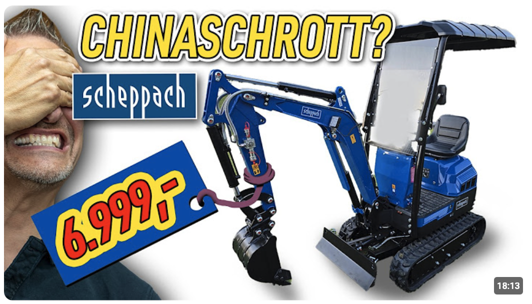 CHINASCHROTT? Scheppach 1-Tonnen Minibagger im Test