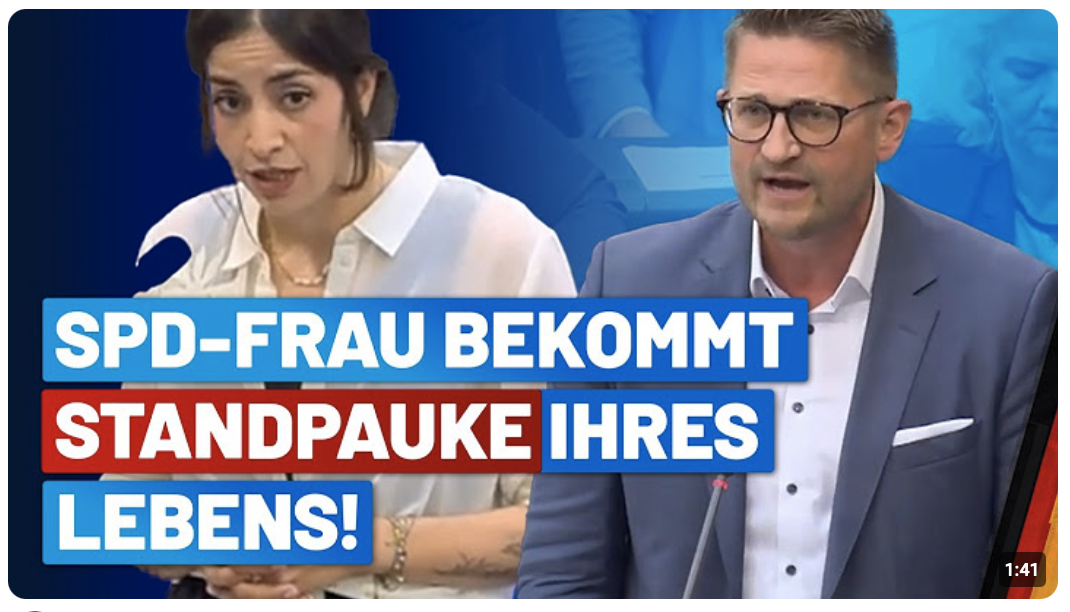 Die Zwischenfrage hat sie sofort bereut.  René Springer rechnet mit der SPD ab! – AfD-Fraktion