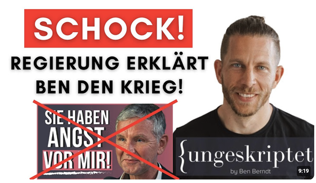 Regierung will Höcke-Interview zensieren: Ben reagiert mit Kriegserklärung!