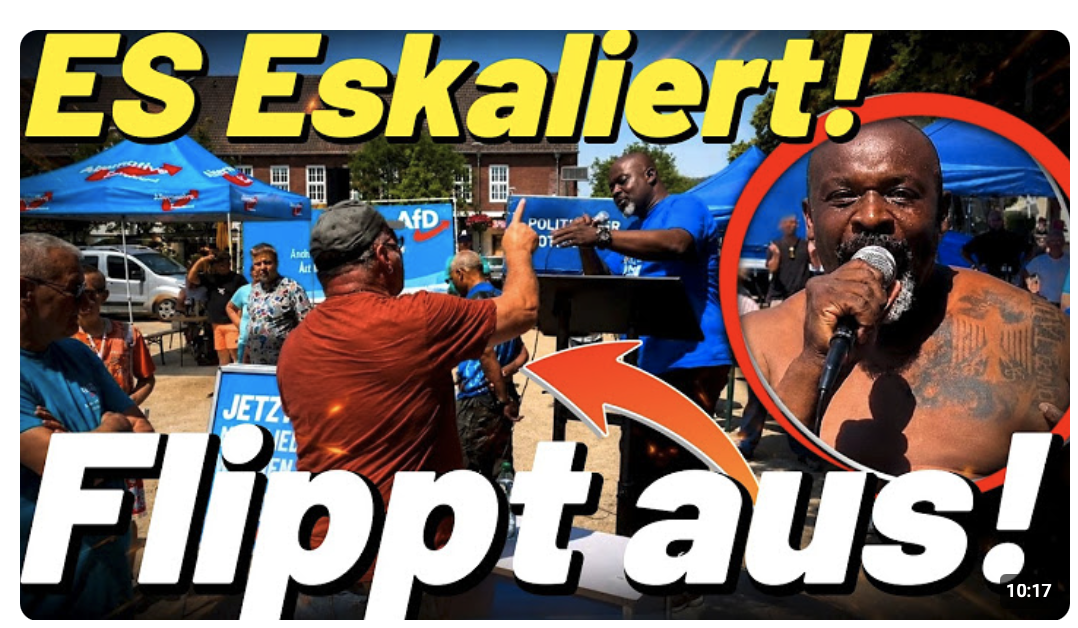 ESKALATION bei Rede Serge Menga   Gegendemonstrant von SPD Demo flippt aus! AfD Kundgebung Merkstein