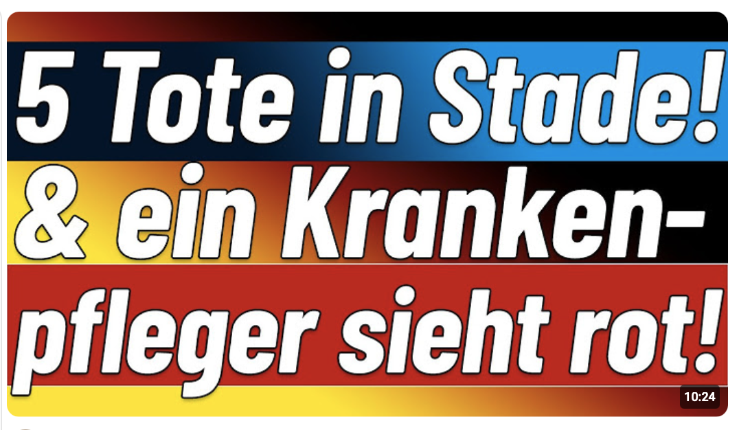 Ein Krankenpfleger sieht rot und regelt das Problem selbst! & Schüsse in Stade 5 Menschen tot.
