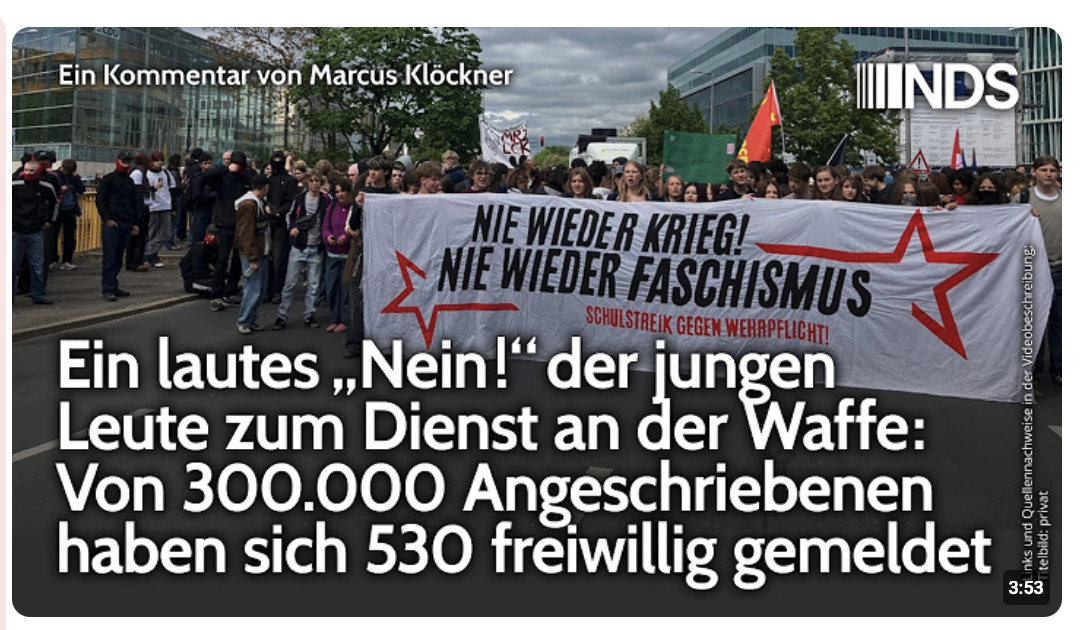 Lautes „Nein!“ junger Leute zum Dienst an der Waffe: Von 300.000 haben sich 530 freiwillig gemeldet