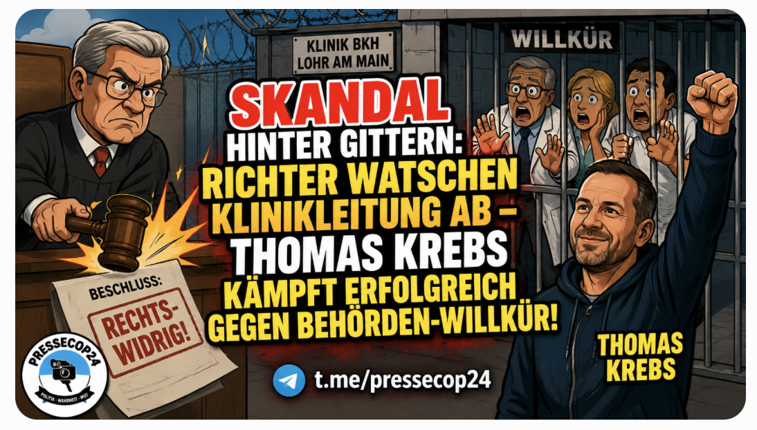 ERNEUTER SKANDAL HINTER GITTERN IN LOHR AM MAIN: Richter watschen Klinikleitung ab – Thomas Krebs kämpft erfolgreich gegen Behörden-Willkür!