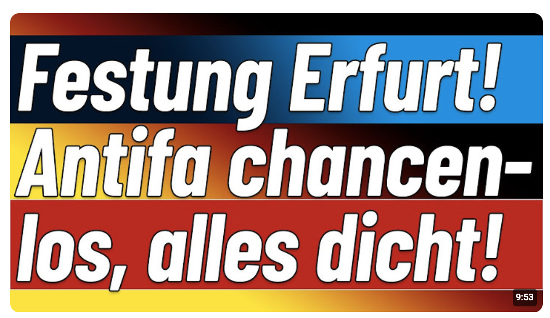 Erfurt ist dicht! Schweres Gerät, massenhafte Kontrollpunkte, schwere Bewaffnung! Antifa sieht alt ……
