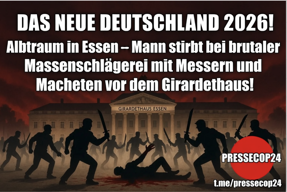 DAS NEUE DEUTSCHLAND 2026! Albtraum in Essen – Mann stirbt bei brutaler Massenschlägerei mit Messern und Macheten vor dem Girardethaus! 