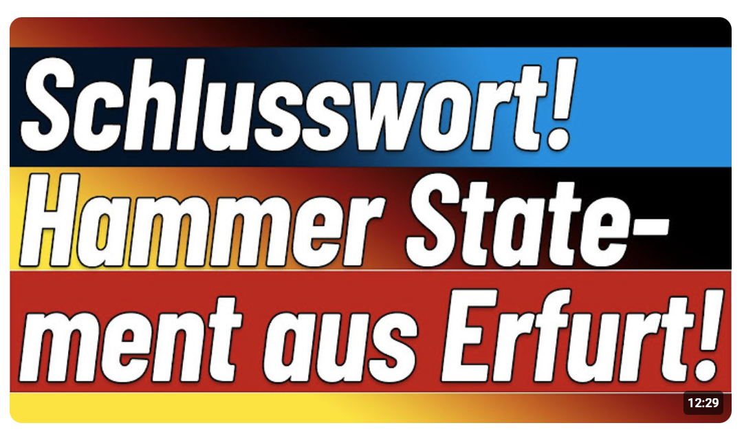 Schlussfazit! Unglaubliches Statement einer Erfurterin! Damit ist alles zu unsererDemokratie gesagt!