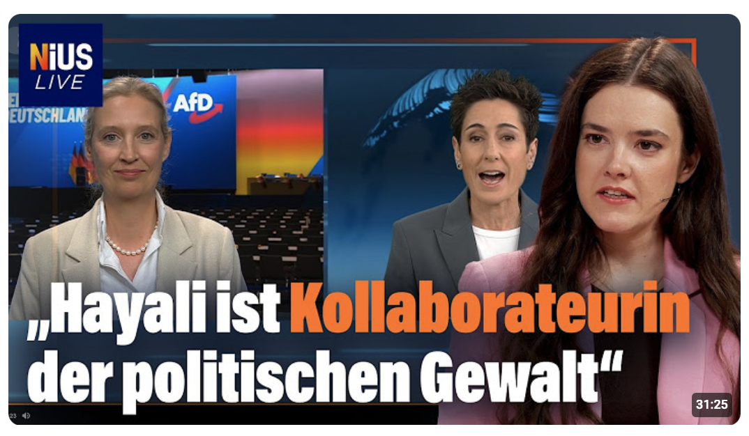 Linke Eskalation in Erfurt: Alice Weidel rechnet mit ZDF-Hayali ab | NIUS Live