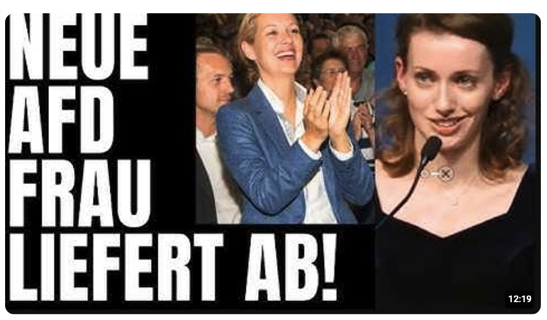 Plötzlich gibt selbst Alice Weidel STANDING OVATION Neue AFD Frau schreibt gerade Geschichte!