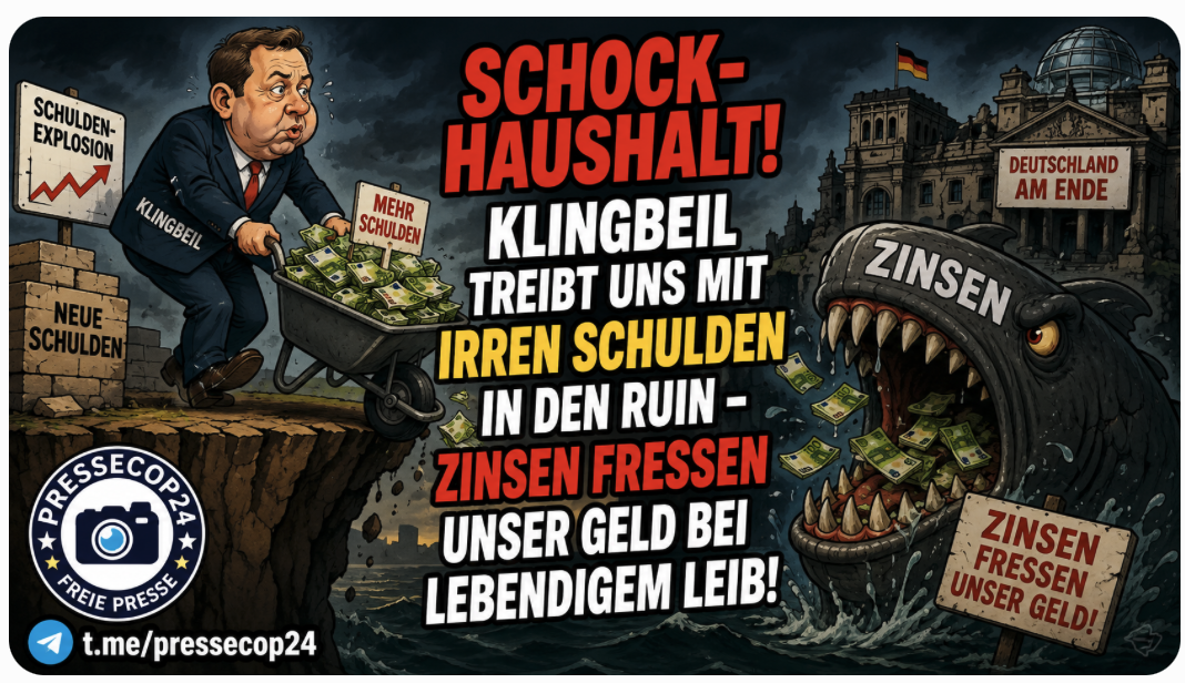 SCHOCK-HAUSHALT! Klingbeil treibt uns mit irren Schulden in den Ruin – Zinsen fressen unser Geld bei lebendigem Leib!