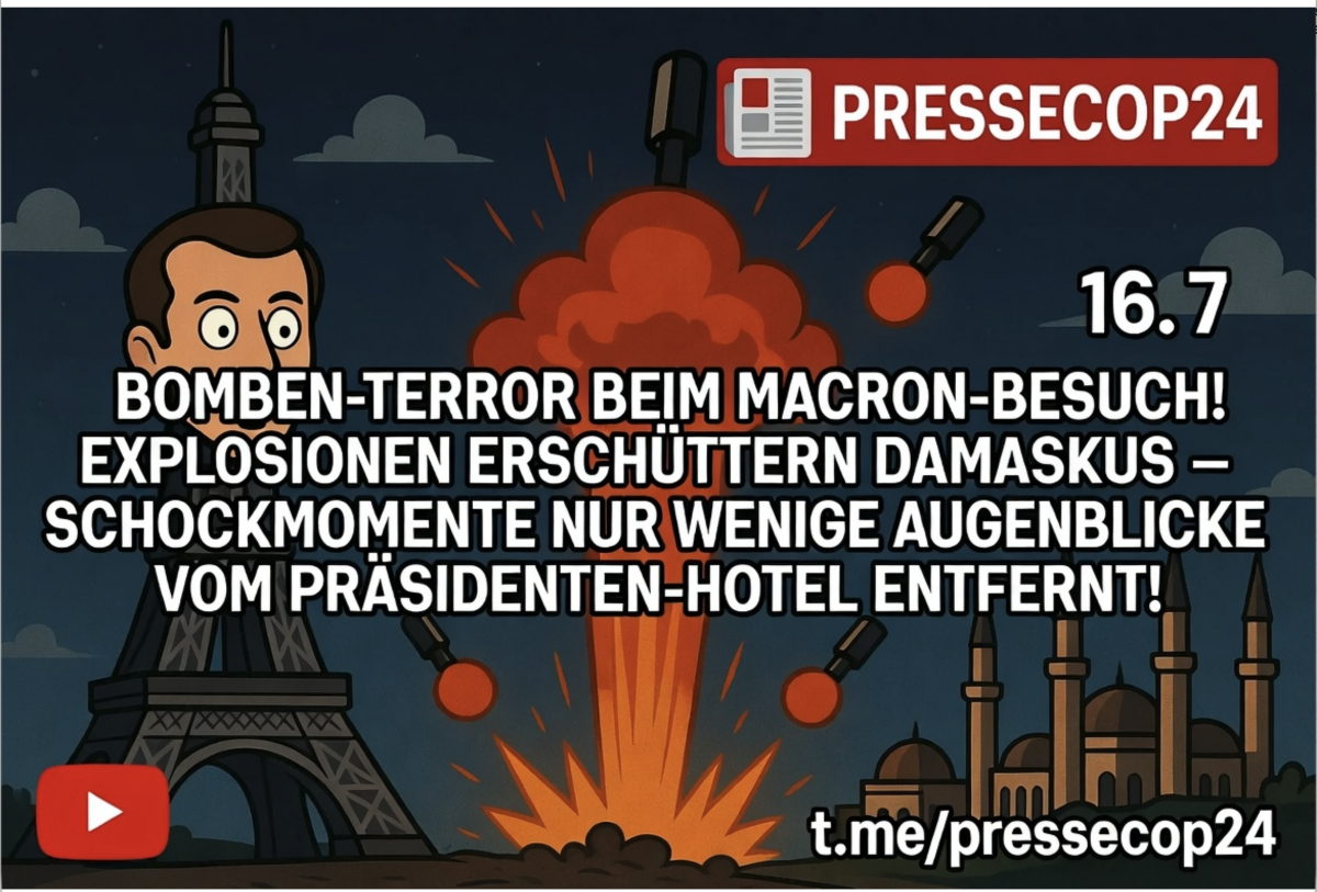 BOMBEN-TERROR BEIM MACRON-BESUCH! EXPLOSIONEN ERSCHÜTTERN DAMASKUS – SCHOCKMOMENTE NUR WENIGE AUGENBLICKE VOM PRÄSIDENTEN-HOTEL ENTFERNT!