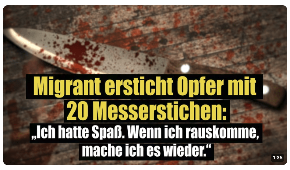 Migrant ersticht Opfer mit 20 Messerstichen