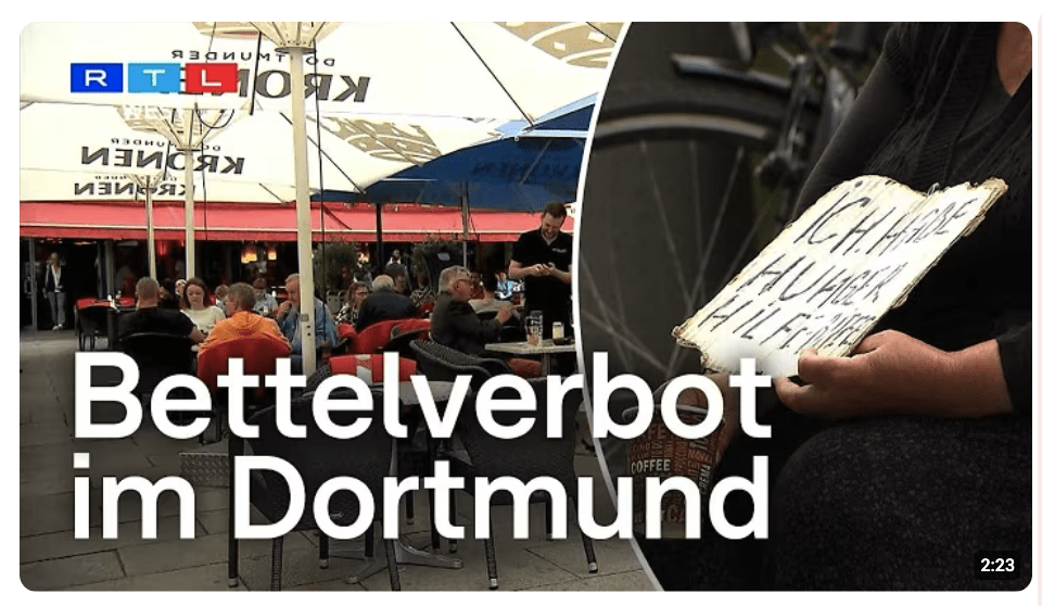 Bettelverbot rund um Außengastronomie: Dortmund beschließt Fünf-Meter-Regel | RTL WEST