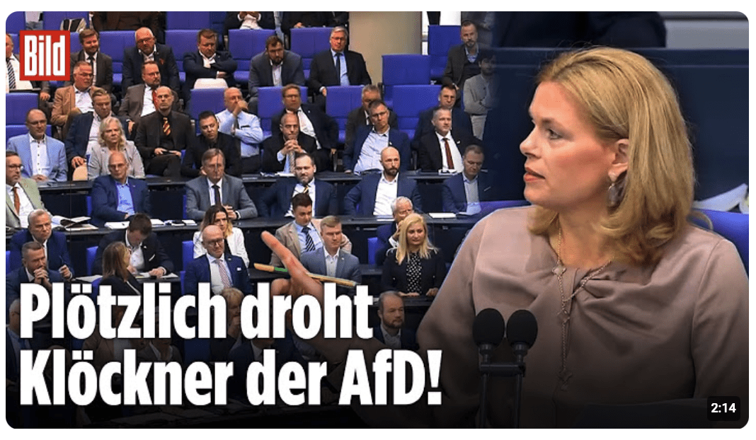 Störrufe im Bundestag: Klöckner macht klare Ansage an die AfD! „Dann ist Schluss hier!“