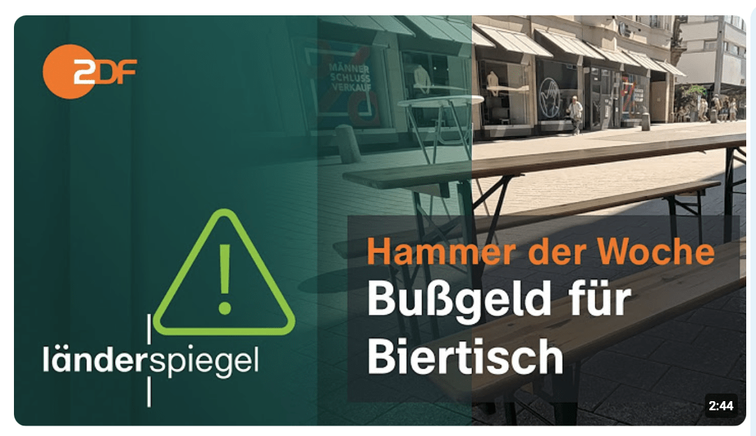 Bußgeld für Biertisch I Hammer der Woche vom 11.07.26 I ZDF