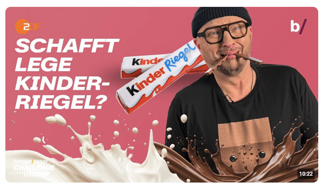 Kinderriegel Challenge: Sebastian kämpft mit dem Milchcreme Mann