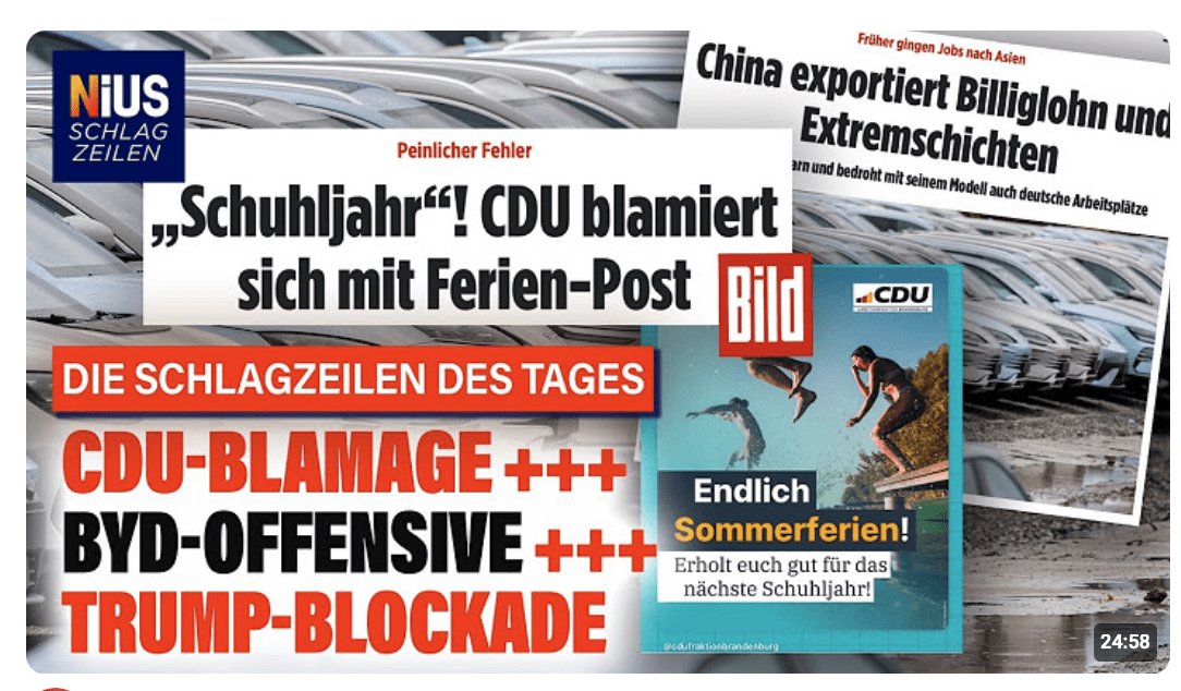 Brandenburg: CDU blamiert sich mit peinlichem Social-Media-Post | NIUS Live Schlagzeilen