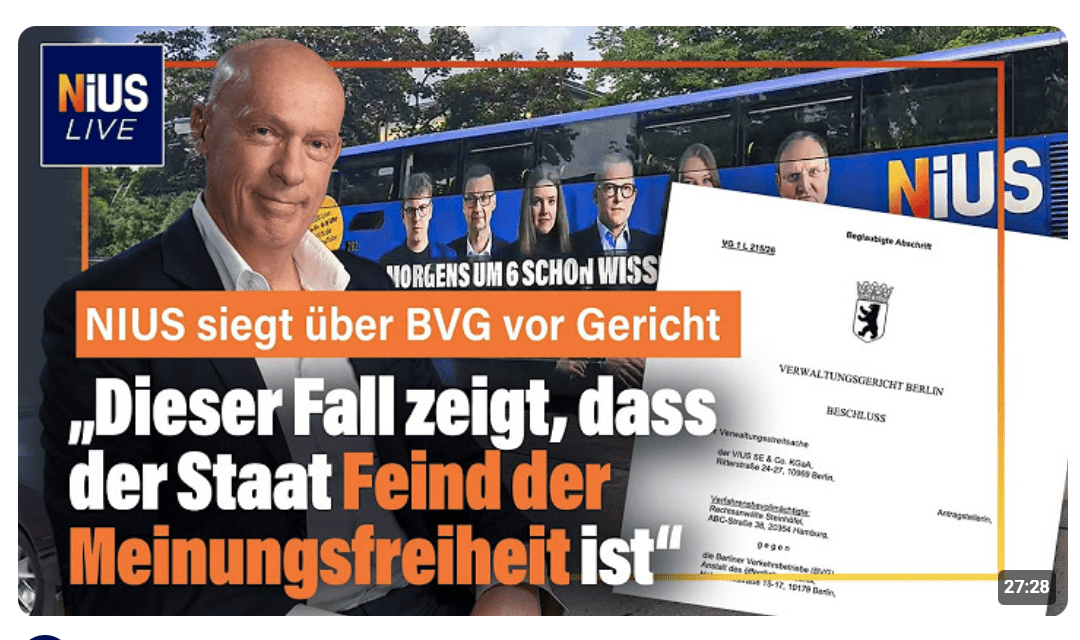 NIUS-Kampagne kehrt zurück: BVG muss Niederlage selbst verkünden | NIUS Live