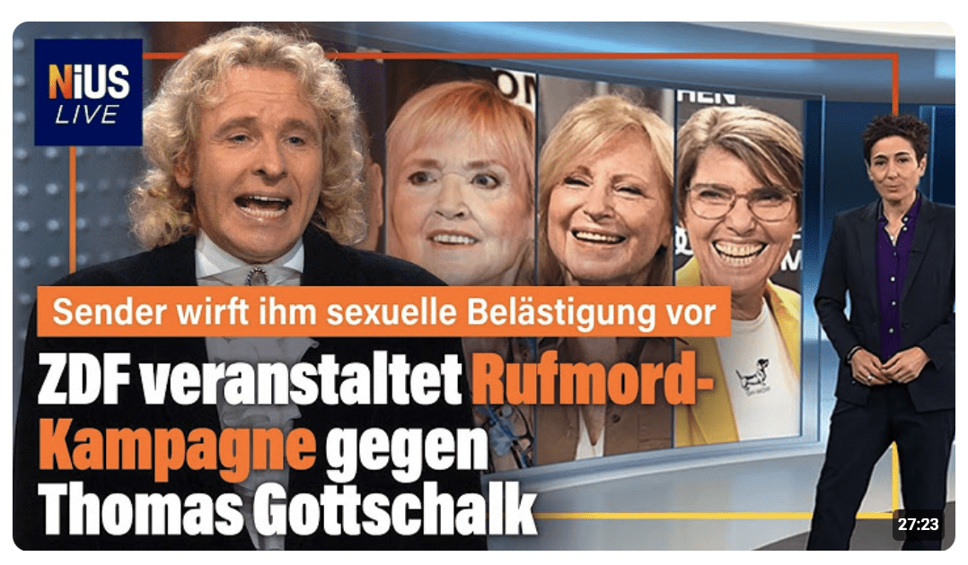 ZDF-Doku: Dunja Hayali klagt an, Gottschalk kann sich nicht wehren | NIUS Live