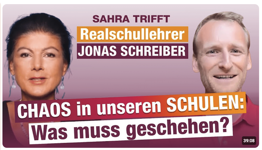 „Sahra trifft“ Jonas Schreiber (Realschullehrer): Die Wahrheit über unsere Schulen