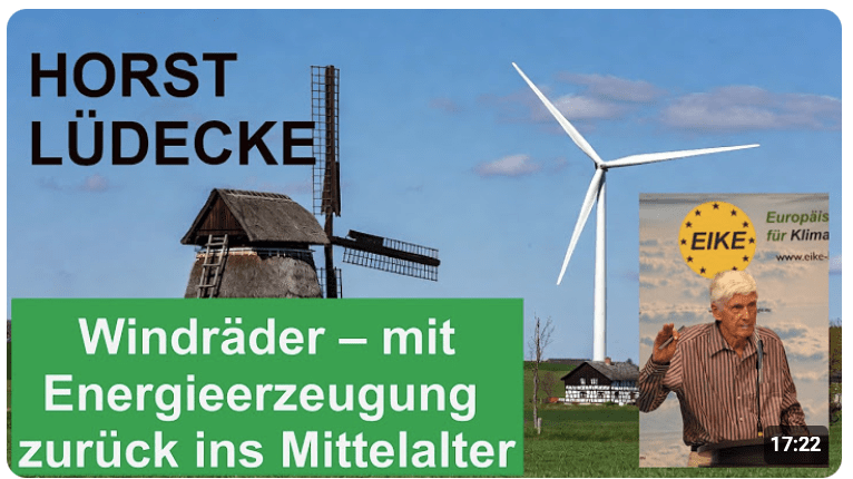 „Windräder – mit der Energieerzeugung zurück ins Mittelalter“ Horst-Joachim Lüdecke“
