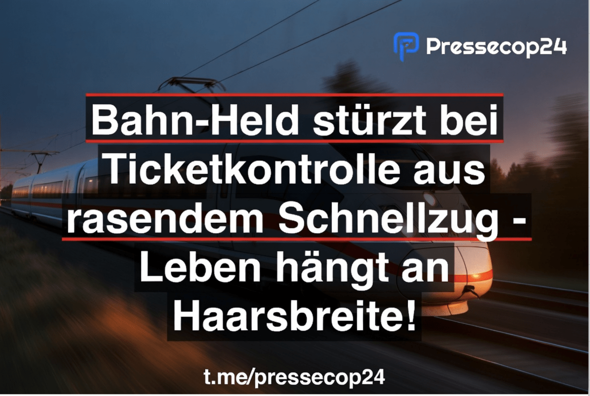 Bahn-Held stürzt bei Ticketkontrolle aus rasendem Schnellzug – Leben hängt an Haarsbreite!