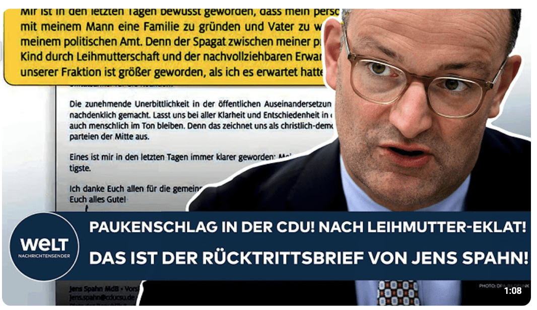 DEUTSCHLAND: Paukenschlag in der CDU! Nach Eklat! Das ist der Rücktrittsbrief von Jens Spahn!