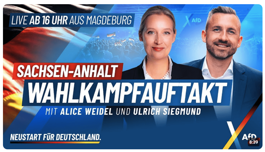Live aus Magdeburg: Großer Wahlkampfauftakt mit Alice Weidel & Ulrich Siegmund