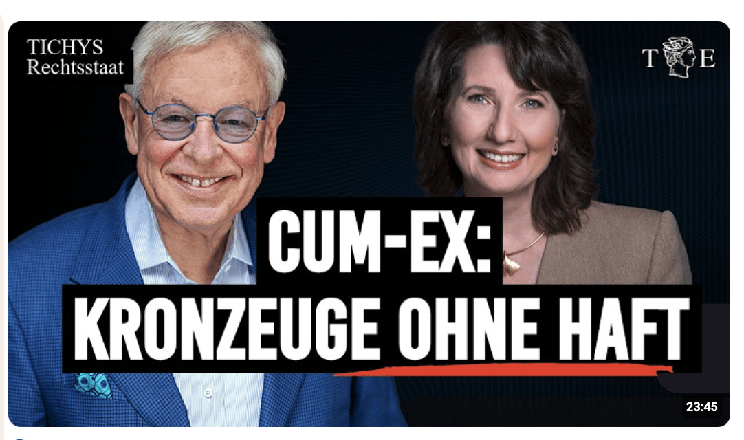 Revolution: Cum-Ex Kronzeuge auf Bewährung frei – Klöckner: AfD muss lieb sein – Tichys Rechtsstaat