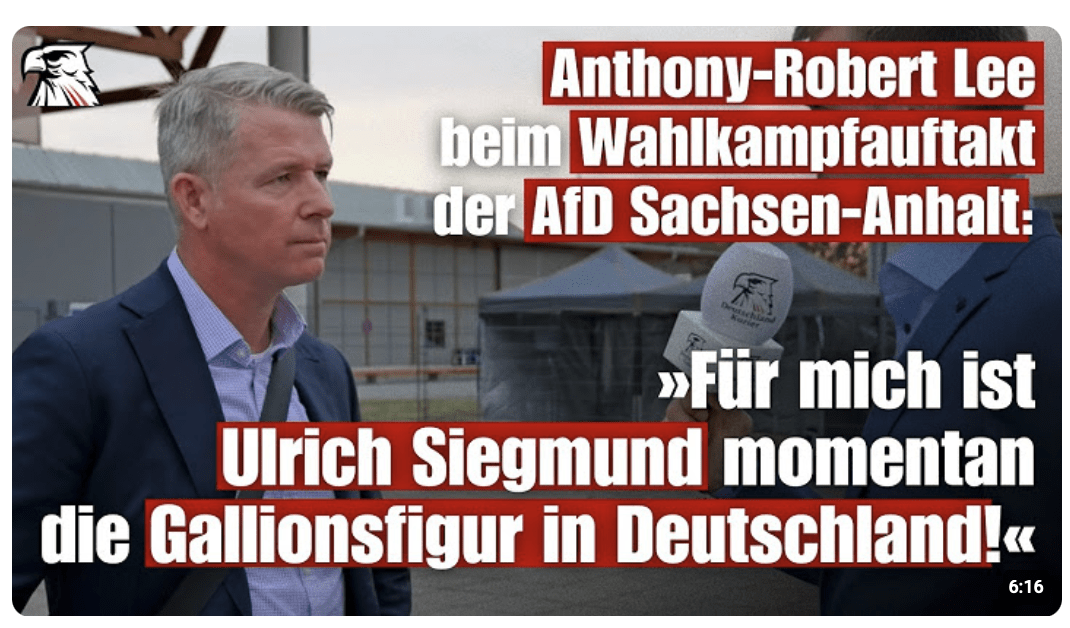 Anthony-Robert Lee: »Für mich ist Ulrich Siegmund momentan die Gallionsfigur in Deutschland!«