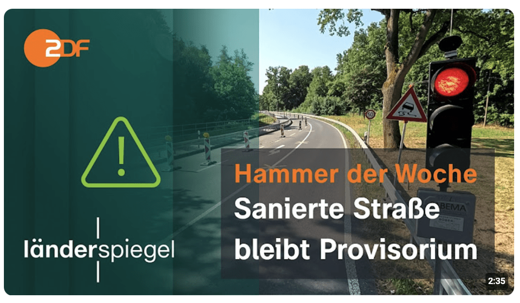 Sanierte Straße bleibt Provisorium I Hammer der Woche vom 18.07.26 I ZDF