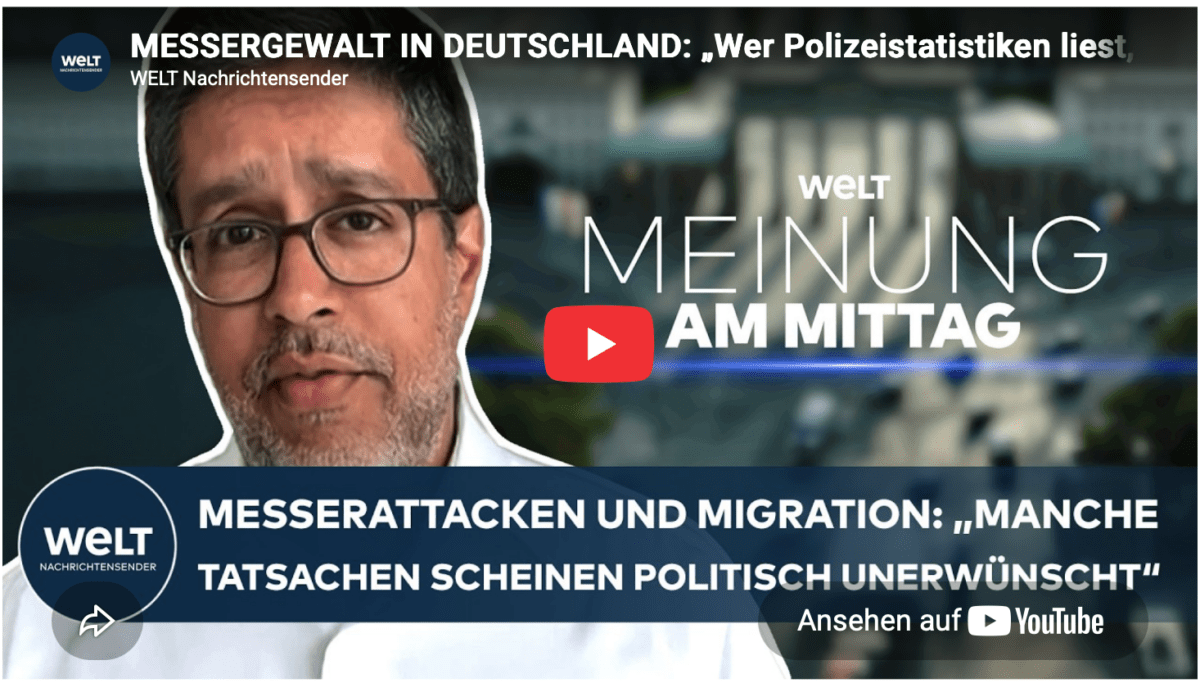 MESSERGEWALT IN DEUTSCHLAND: „Wer Polizeistatistiken liest, kommt an einer Tatsache nicht vorbei!“