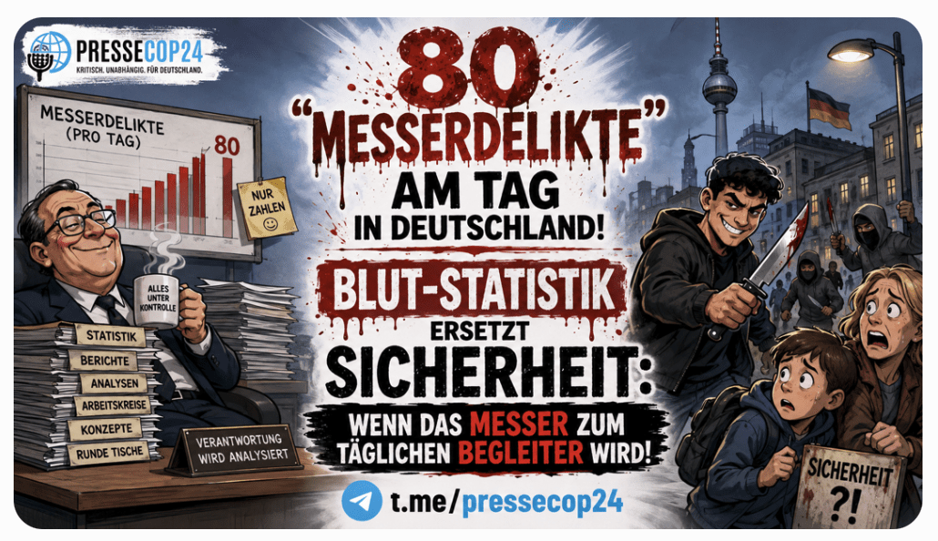„80 Messerdelikte“ am Tag in Deutschland!