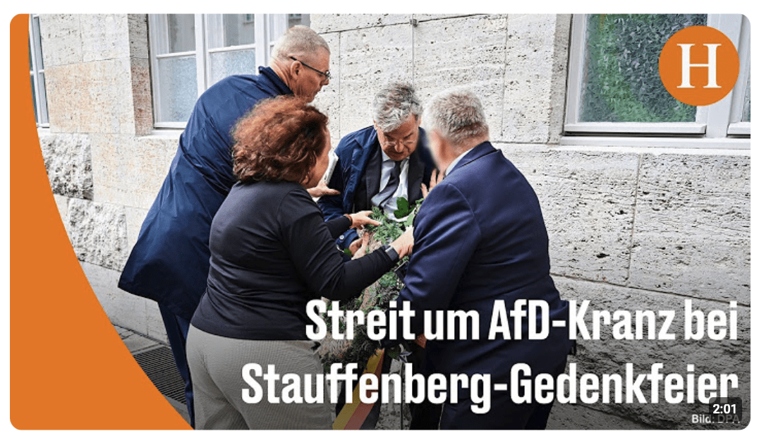 Stauffenberg-Gedenken: Nachfahre von Bonhoeffer entfernt AfD-Kranz