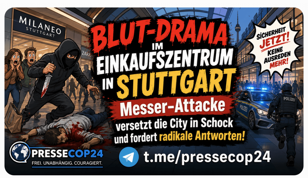 BLUT-DRAMA IM EINKAUFSZENTRUM IN STUTTGART : Messer-Attacke versetzt die City in Schock und fordert radikale Antworten!