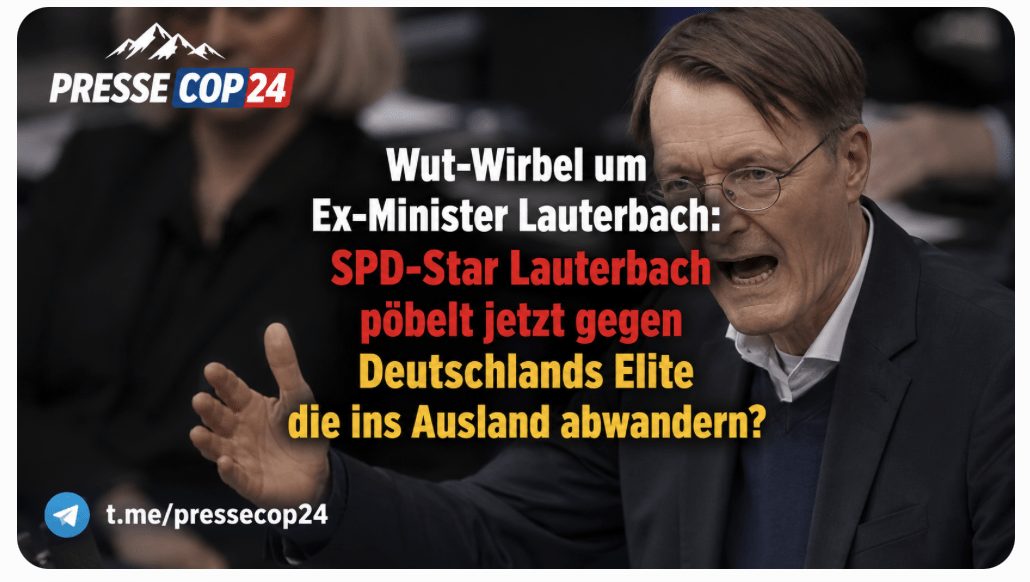 Hirnloser Lauterbach ätzt gegen besserverdienende Auswanderer: „Auf diese Leute können wir verzichten“