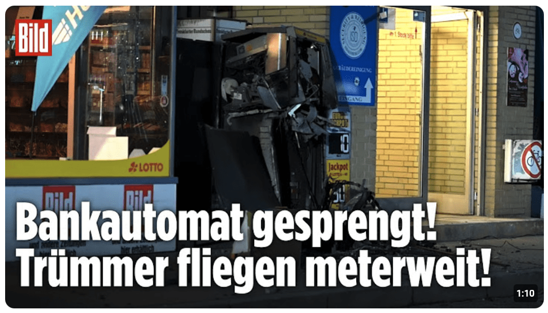 Geldautomat in Hamburg gesprengt: Polizei fahndet mit Hubschrauber nach den Tätern!