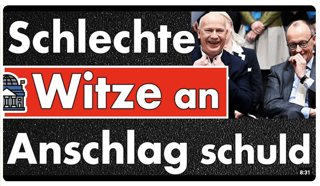 Kanzler behauptet schlechte Witze sind Teil der Gewalt! Er verhöhnt den islamistischen Anschlag!