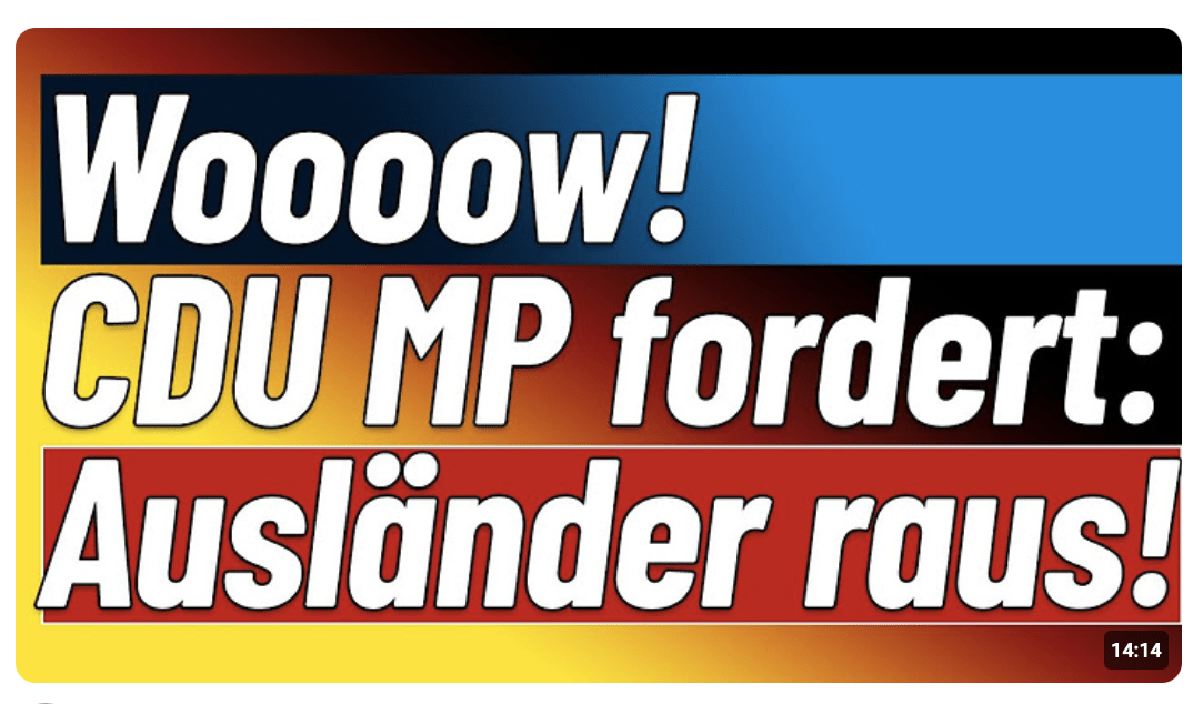 Krass! CDU MP will deutsche Staatsbürger ausweisen! Das nenne ich einmal echte Angst vor dem Wähler!