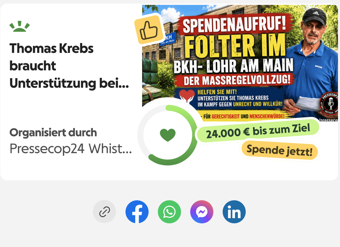 Thomas Krebs braucht Unterstützung beim Kampf gegen Folter!