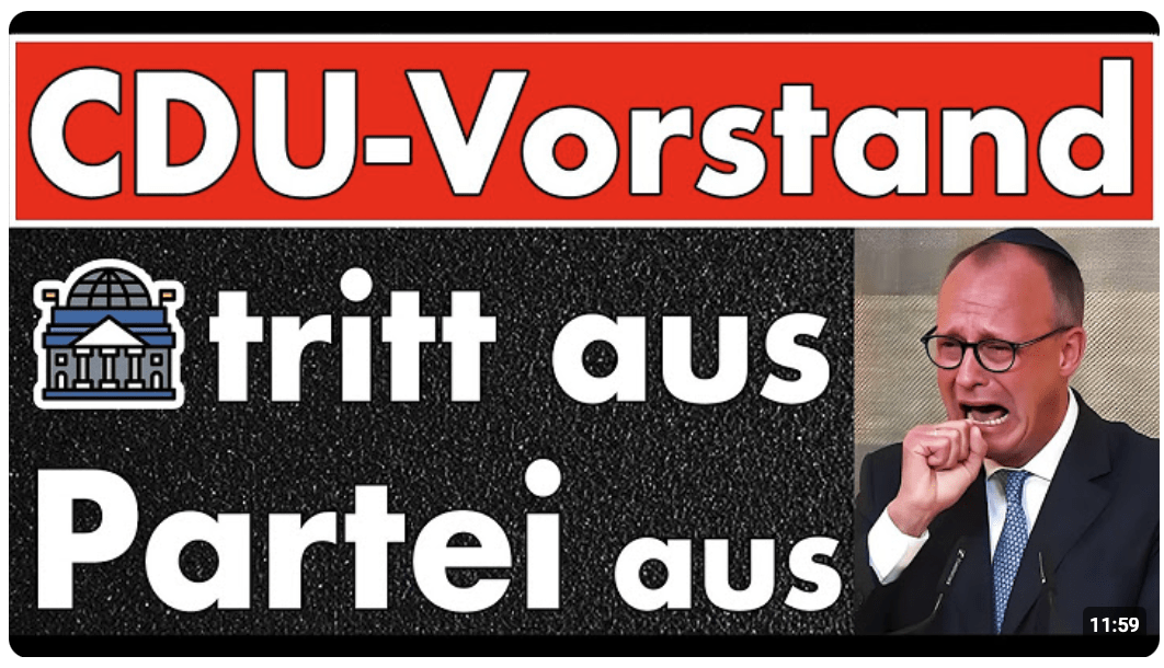 Austrittstsunami? Kommt jetzt Bewegung in die CDU? Nicht jeder will mit Merz in den Untergang reiten