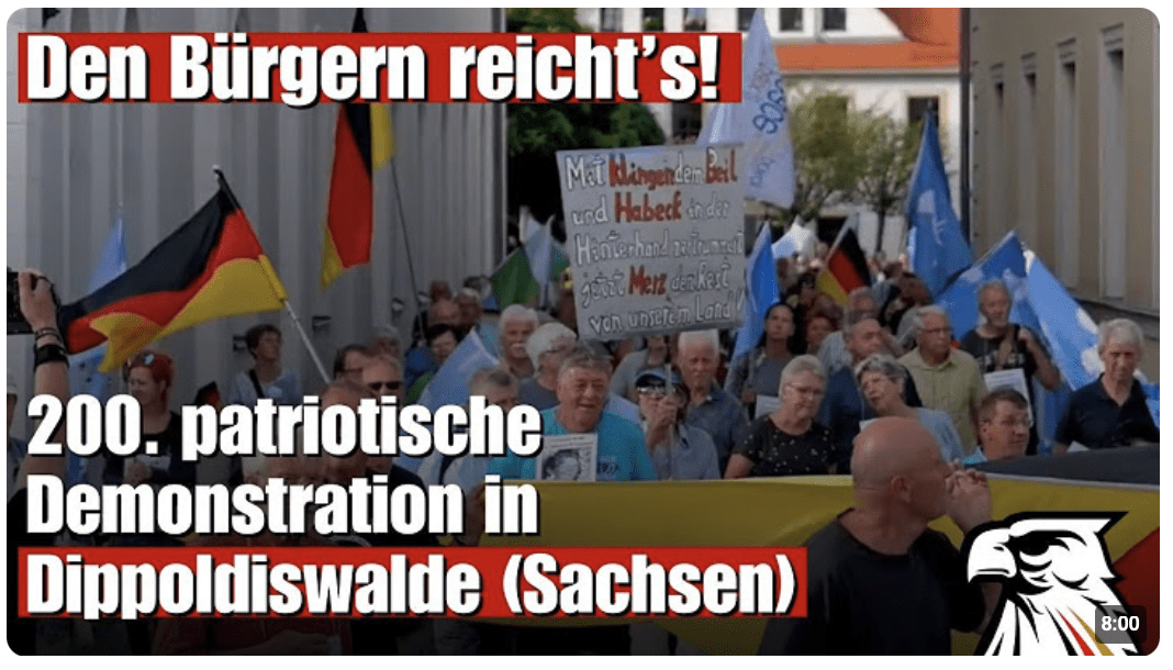 Den Bürgern reicht’s! — 200. patriotische Demonstration in Dippoldiswalde (Sachsen)