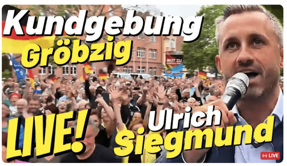 LIVE ! Ulrich Siegmund AfD in Gröbzig Kundgebung Kay-Uwe Ziegler Olenicak Roi u.a Landtagswahl 2026
