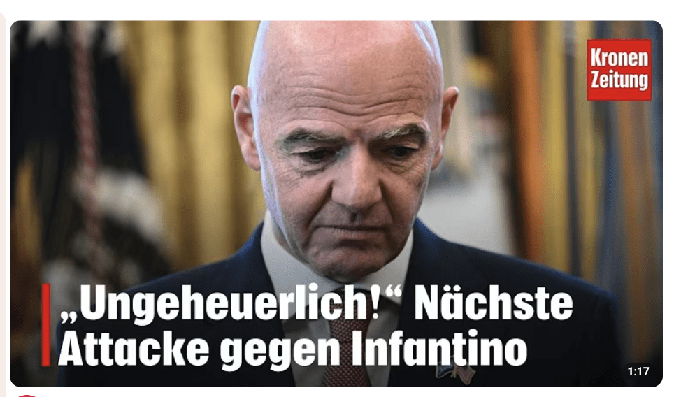 „Ungeheuerlich!“ Nächste Attacke gegen Infantino I krone.tv NEWS