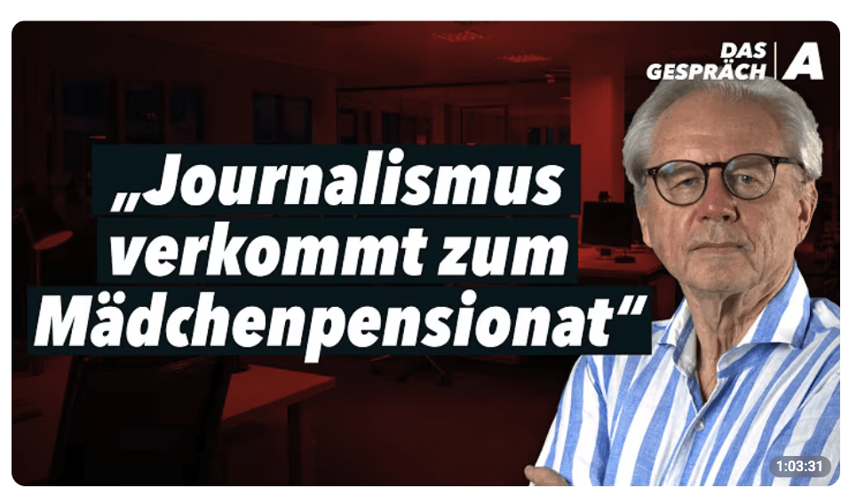 „Sturmgeschütz von Mutti Merkel“ – ÖRR-Journalist Wolfgang Herles rechnet mit der Branche ab