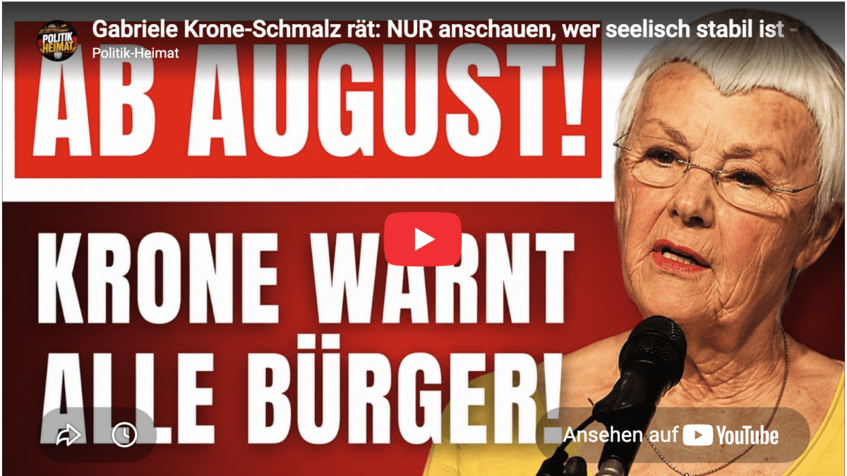 Gabriele Krone-Schmalz rät: NUR anschauen, wer seelisch stabil ist – Einschläge bald möglich!