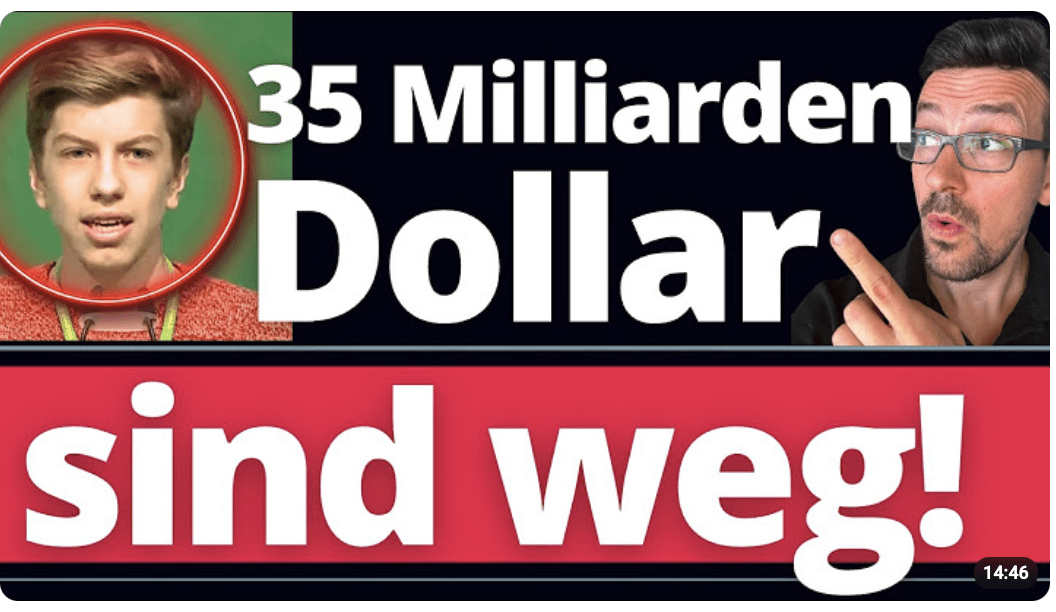 Wahnsinn: Anhänger der Grünen verbrennt 35 Milliarden Dollar in wenigen Monaten!