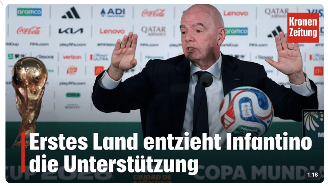 Erstes Land entzieht Infantino die Unterstützung | krone.tv NEWS
