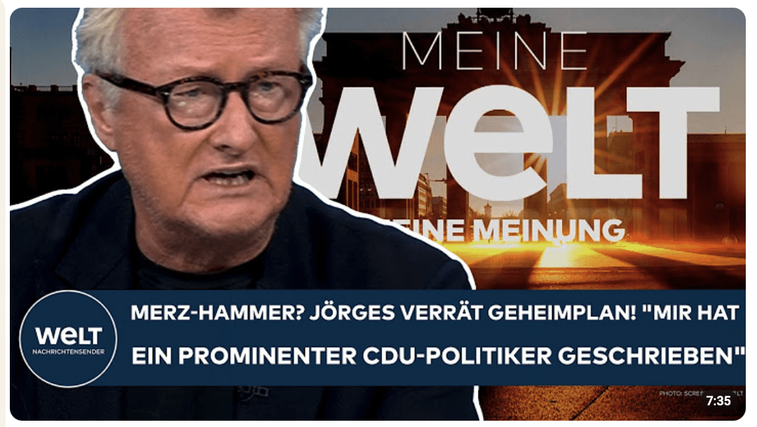 DEUTSCHLAND: Merz-Aus? Jörges verrät Geheimplan! „Mir hat ein prominenter CDU-Politiker geschrieben“